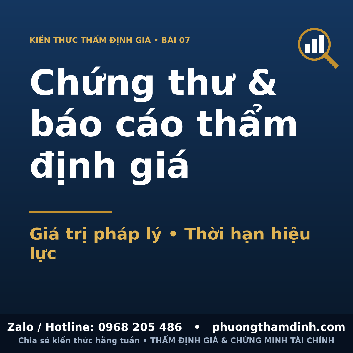Chứng thư và báo cáo thẩm định giá: giá trị pháp lý và thời hạn