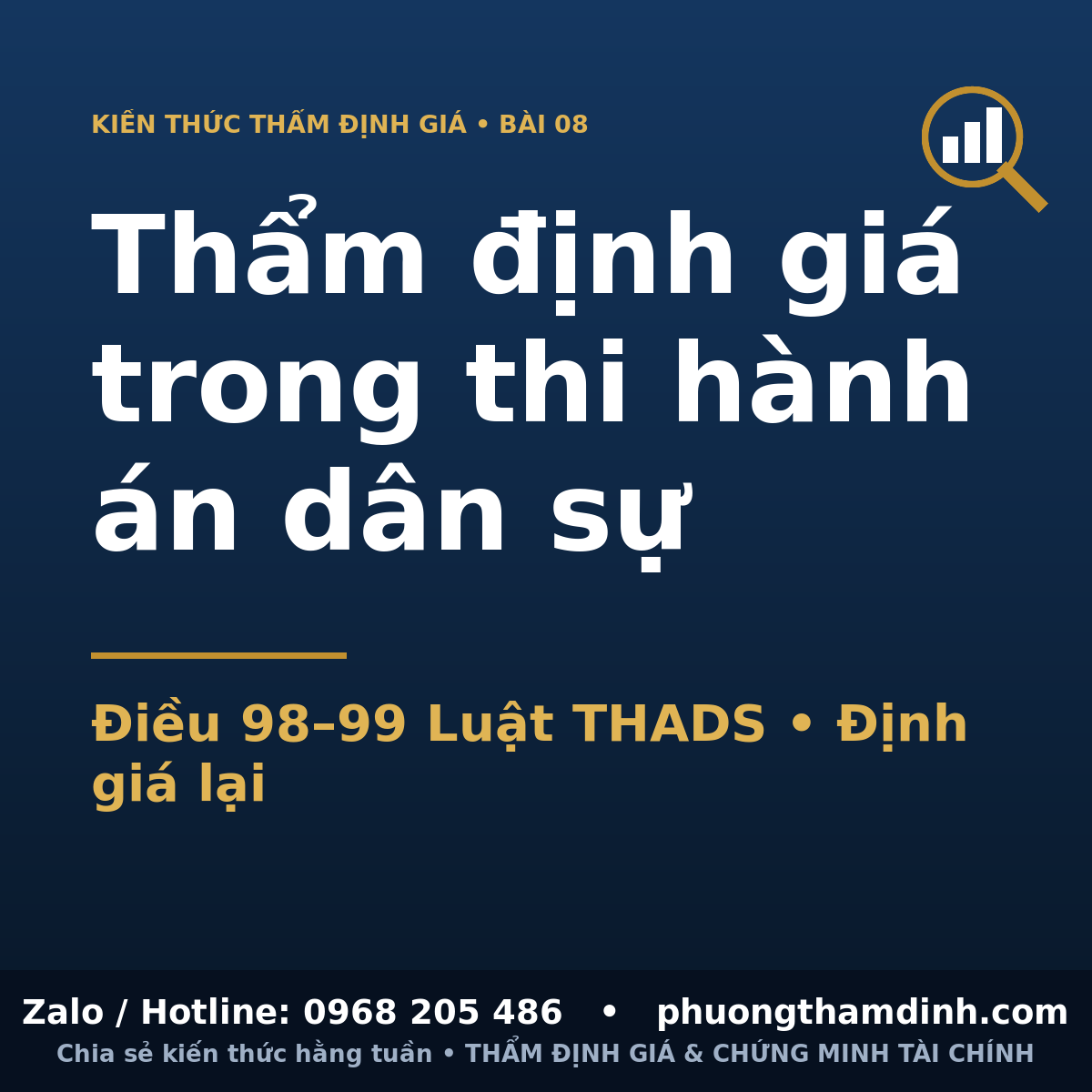 Thẩm định giá trong thi hành án dân sự (Điều 98–99 Luật THADS)