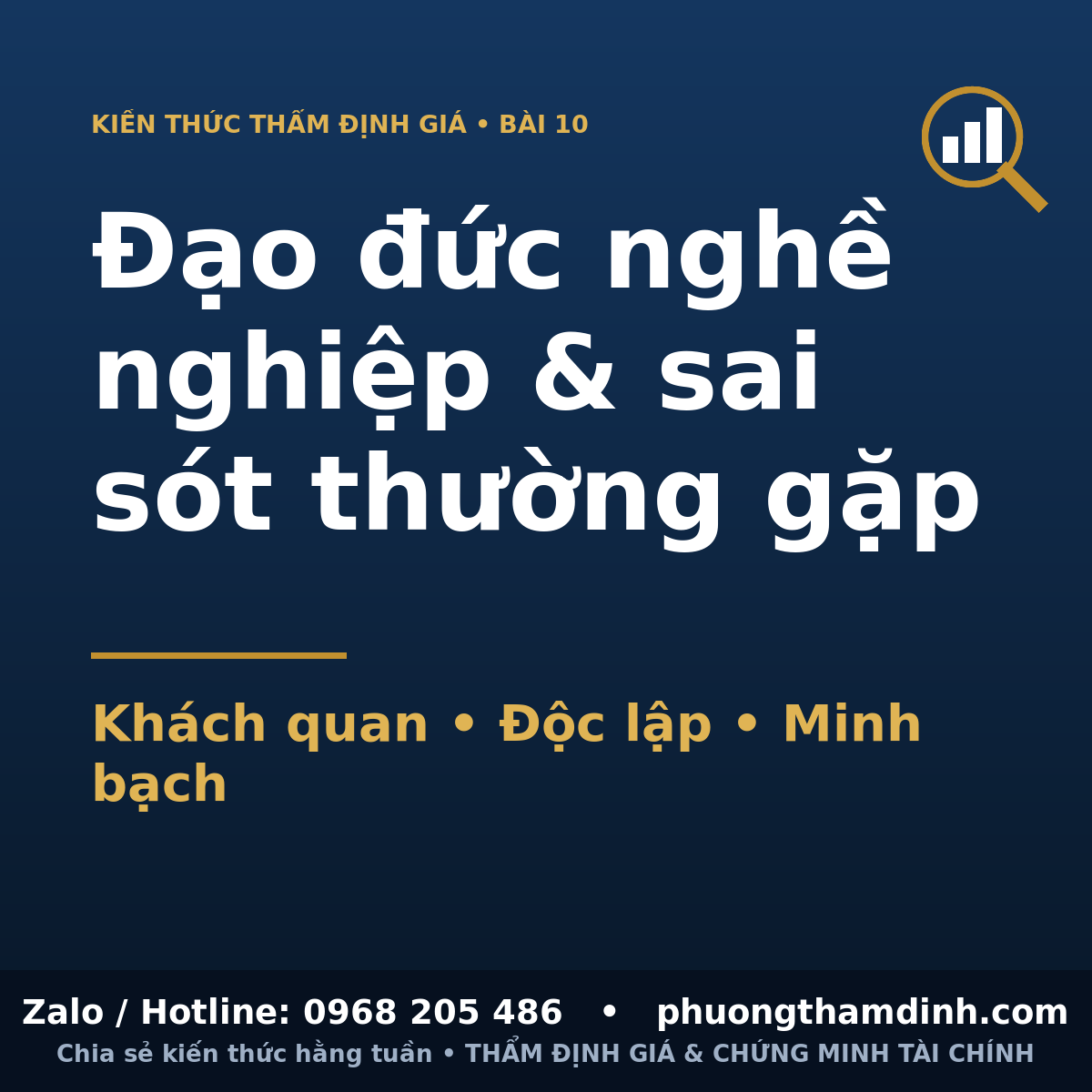 Đạo đức nghề nghiệp và những sai sót thường gặp trong thẩm định giá