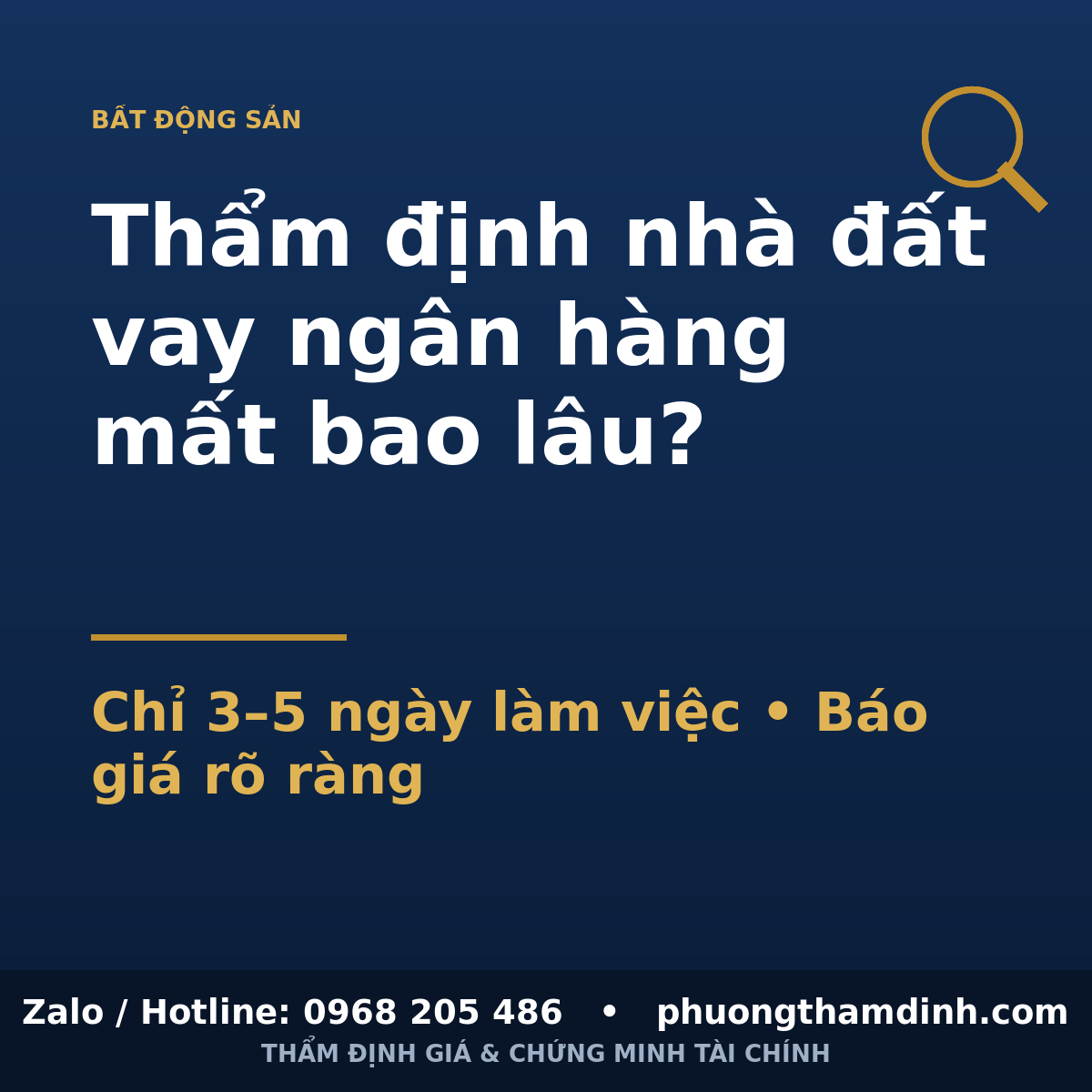 Chi phí và thời gian thẩm định giá bất động sản vay ngân hàng