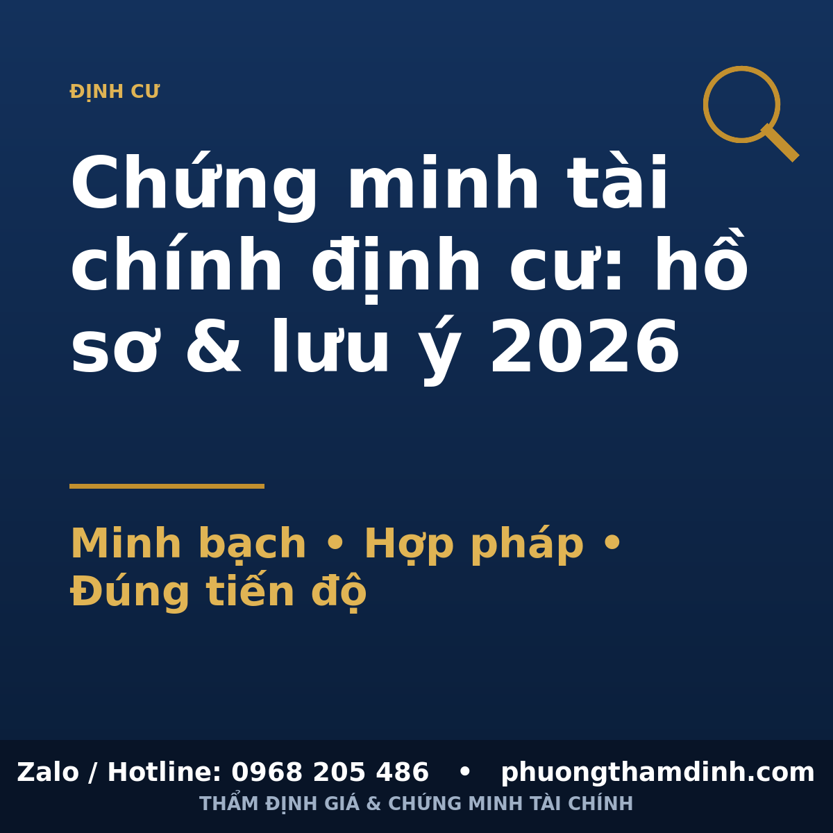 Chứng minh tài chính định cư: hồ sơ và lưu ý 2026